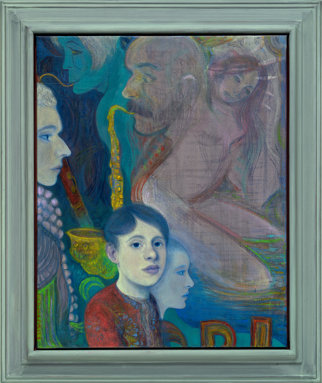 Steven Shearer. Young Symbolist, 2013. Acrylic and oil on canvas; artist's frame. Image: 30 x 24 inches; Frame: 37 1⁄4 x 31 1⁄4 inches. Collection of Allan Switzer & Sandy Hazan. © Steven Shearer. Courtesy of the artist, Galerie Eva Presenhuber, Zurich, and Gavin Brown’s enterprise, New York.